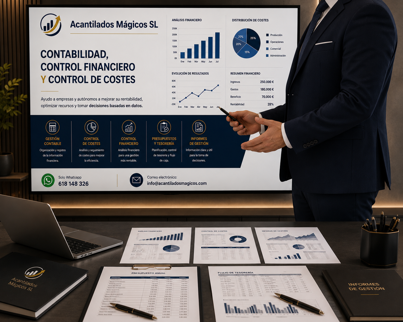 Servicios de contabilidad, control financiero y control de costes para empresas y autónomos