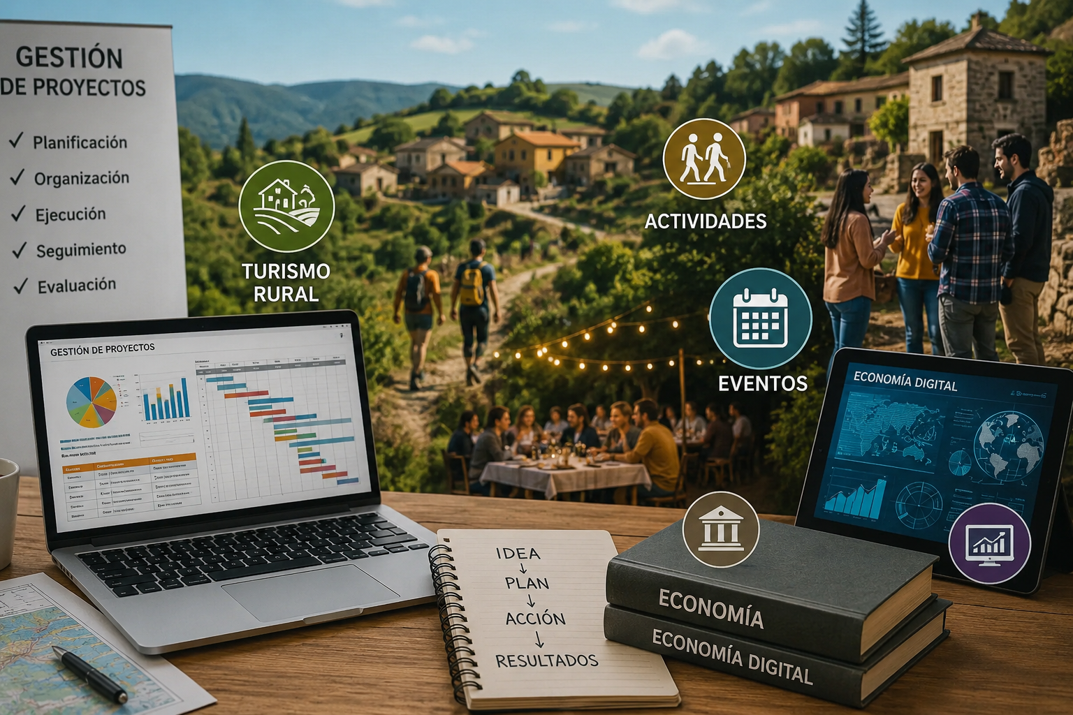 Gestión de proyectos, turismo rural, actividades y eventos en un alojamiento rural